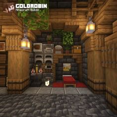 the interior of an old minecraft house