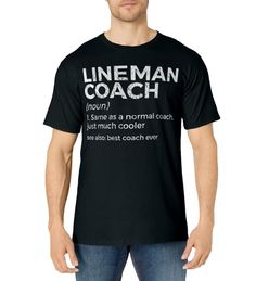 PRICES MAY VARY. Perfect for any football players, moms and dads, supporters or fans. Great christmas and birthday gift idea for Football Coach or Football fans. Funny Football Team Apparel. Show your love and support for your Football player by wearing this football shirt everywhere. Perfect for the next football training and before or after game outfit. Funny Football Lineman Coach Definition. Lightweight, Classic fit, Double-needle sleeve and bottom hem Black T-shirt For Game Day On Father's Day, Black T-shirt With Heat Transfer Vinyl For Sports Season, Black T-shirt For Sports Season With Heat Transfer Vinyl, Black T-shirt With Heat Transfer Vinyl For Sports, Sporty Black T-shirt For Father's Day, Black Sporty T-shirt For Father's Day, Father's Day Sports Event T-shirt With Name Print, Black Team Spirit T-shirt For Father's Day, Father's Day Black T-shirt With Team Name