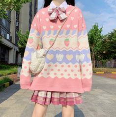 Devi Goddess, Style Kawaii, Pastel Outfit, Kawaii Fashion Outfits, Comfy Sweaters, J Fashion, Mode Inspo, Kawaii Clothes, Casual Sweaters