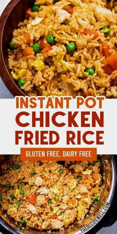 instant pot chicken fried rice with peas and carrots