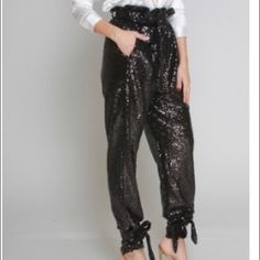 High Waisted Sequin Pants With Ankle Tie Sequin Pants, Tie Design, High Waist Pants, Plus Size Jumpsuit, Tie Colors, African Inspired, New Arrival Dress, Waist Pants, Look Chic