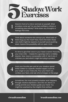 the 5 shadow work exercises you need to do in your life infographical poster