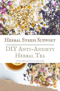 Herbal Tea Recipes, Calming Herbs, Lemon Balm Tea, Lavender And Chamomile, Medicinal Tea