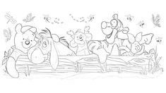 winnie the pooh and friends coloring pages for kids to print out on their own