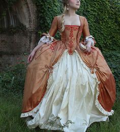 Returning from my first trip to France, I was inspired to make a costume gown to honor one of my favorite historical figures, Marie Antoinette.Before I began designing the gown, I did intensive research on Rococo fashion from the 1770s. Pulling my favo… French Court Dress, Court Gown, 18th Century Gown, Era Victoria, Southern Belle Dress, Historical Gowns