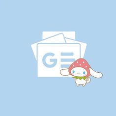 an animal with a mushroom on its head next to a file folder and the letter g