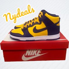 Brand New With Original Box, Tissue Paper Included! Deadstock!!!!! Nike Dunk High Retro In Lakers Colorway! Highly Sought After! Men’s Size 12. Will Fit Women’s Size 13.5 2022 Release! See All Pictures! Priced To Move Immediately! 100% Authentic! Fast Shipping! Yellow Lace-up Basketball Shoes With Rubber Sole, Yellow High-top Basketball Shoes, Yellow Synthetic Basketball Shoes With Round Toe, Yellow High-top Sneakers With Gum Sole, Yellow Synthetic Basketball Shoes With Cushioned Footbed, Yellow Synthetic Round Toe Basketball Shoes, Nike Yellow Basketball Shoes With Gum Sole, Yellow High-top Custom Sneakers With Rubber Sole, Yellow Mid-top Basketball Shoes With Rubber Sole