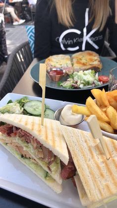 a plate with a sandwich and fries on it