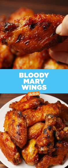 Bloody Mary WingsDelish Wings Restaurant, Wings Chicken, Wing Recipes, Chicken Wing Recipes, Poultry Recipes, Turkey Recipes, Appetizer Snacks