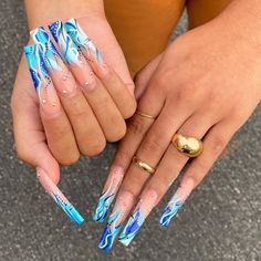 Colourful Acrylic Nails, Neutral Nails Acrylic, 90s Nails, Drip Nails, Long Nail Designs, Colored Acrylic Nails, Nail Candy, Exotic Nails, Long Square Acrylic Nails