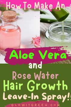 Grow thicker, stronger hair with an Aloe vera and Rose water hair growth spray at Glowitgreen.com! Learn how these natural ingredients can benefit your hair and use them in a daily leave-in conditioning spray to detangle, freshen, and strengthen your hair! For more information, get this and other Aloe vera recipes for hair growth! Aloe Vera Hair Spray, Self Growth Challenge, Rose Water For Hair, Aloe Vera For Hair Growth, Rose Water Hair, Aloe Vera Gel For Hair Growth, Aloe Vera Recipes, Aloe Vera Uses, Water Hair Growth