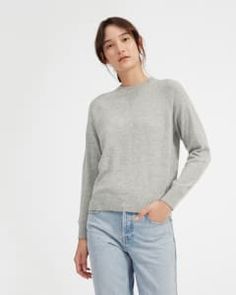 Women’s Cashmere Crew | Everlane Winter Cashmere Tops For Daywear, Fall Cashmere Tops For Daywear, Fitted Cashmere Sweater For Everyday, Everlane Long Sleeve Sweater, Fitted Cashmere Sweater For Daywear, Everyday Cashmere Top, Classic Relaxed Fit Cashmere Tops, Everlane Everyday Tops For Fall, Everlane Tops For Everyday Fall Wear