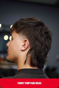 Temp Faded Mullet for Men with thick hair and an edgy style Mullet Fade Haircut, Temp Fade, Temp Fade Haircut, Long Messy Hair, Haircut Designs For Men, Fade Haircut Designs, Haircut Ideas For Men, Mullet Fade