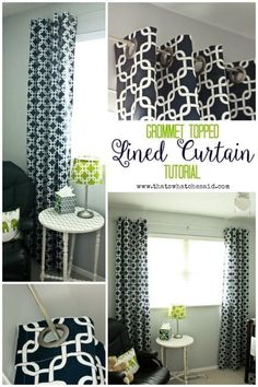 a collage of photos showing different types of curtains