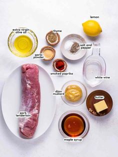 an image of ingredients for cooking meat on a plate