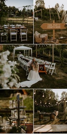 the bride and groom are getting ready to walk down the aisle at their outdoor wedding