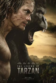 the movie poster for the film's latest release, featuring a man and a gorilla