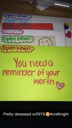 there is a note that says you need a reminder of your worth