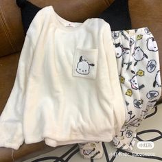 Pochacco Clothes, Miffy Pajamas, Pochacco Outfit, Pochacco Pajamas, Sanrio Characters Cinnamoroll, Cinnamoroll Design, Hello Kitty Pochacco, Sanrio Clothes, Cinnamoroll Hello Kitty