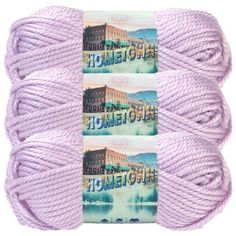 two skeins of purple yarn with the words hlottemach on them