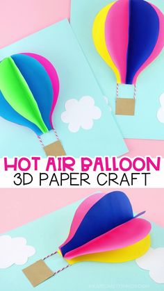 hot air balloon paper craft for kids to make