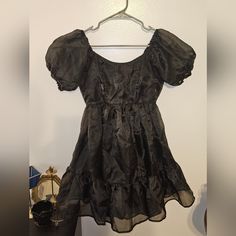 Nwot Thorn & Fable (Sold In Hot Topic) Mini Babydoll Dress With Poofy Princess Sleeves And 2 Layers In The Skirt Black Organza/Tuelle Material So Cute And Flattering, No Flaws Size Small Will Provide Measurements Upon Request! Open To Offers Mini Babydoll Dress, Hot Topic Dresses, Princess Sleeves, Baby Doll Dress, Babydoll Dress, Skirt Black, In Hot, Hot Topic, Baby Doll