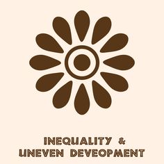 the logo for inequaility and uneven development, with an image of a sunflower