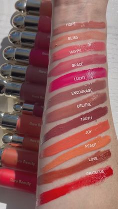 Rare Beauty Swatches, Makeup Swatches Aesthetic, Rare Beauty Blush Swatches, Preppy Makeup, Lip Jelly, Amazon Beauty, Looks Party, Rare Beauty