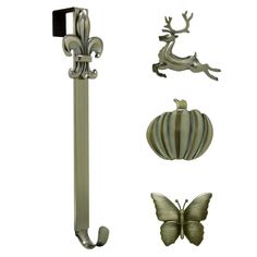 three different types of decorative items including a butterfly, an umbrella and a lamppost