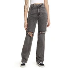 Women's Distressed Ripped 90's High Rise Boyfriend Denim Jeans, Overnight, Size 27 Edgy Distressed Relaxed Fit Jeans, Edgy Rigid Denim Jeans For Streetwear, Edgy Ripped Relaxed Fit Jeans, Y2k Cutoff Jeans For Streetwear, Spring Streetwear Cutoff Jeans, Washed Black Ripped Jeans Relaxed Fit, Trendy Distressed Jean Shorts, Washed Black Ripped Jeans In Relaxed Fit, Washed Black Relaxed Fit Ripped Jeans