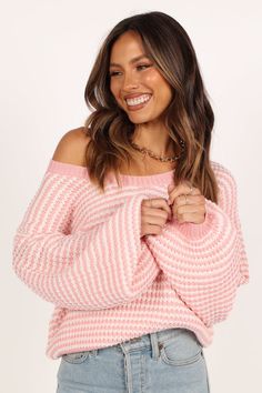 Becca Crewneck Waffle Stitch Stripe Knit Sweater - Pink - Petal & Pup USA Pink Must Haves, Cute Clothes To Buy, Super Cute Outfits, Stripe Knit Sweater, Petal And Pup, Waffle Stitch, Weekend Wear, Preppy Outfits, Pink Stripes