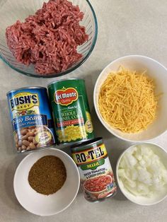 the ingredients to make this dish include ground beef, cheese and onions