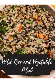 wild rice and vegetable platter with text overlay