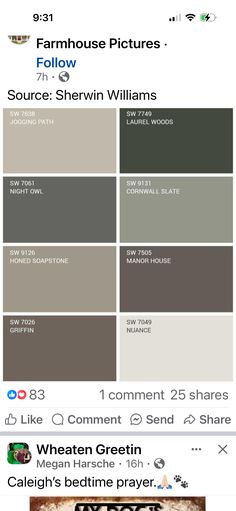 the color scheme for sherylin williams's new house is shown in this screenshot