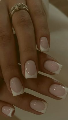 American French Nails, Teen Nails, Nail Glam, Short Acrylics, Summer Acrylic, 2024 Nails, Colored Acrylic Nails, French Tip Acrylic Nails, French Acrylic Nails