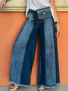 Återvinna Jeans, Jeans Refashion, Recycled Outfits, Diy Jeans, Upcycle Jeans, Lined Jeans, Denim Diy, Upcycled Fashion