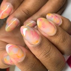 Ombre Nail Colors, Ombre Gel Nails, Water Color Nails, Pink Ombre Nails, Manicure Gel, Basic Nails, Nail Art Ombre, Birthday Nails, Unique Nails