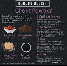 Hot Foot Powder Spell Ingredients, Banishing Spells, Grimoire Ideas, Banishing Spell