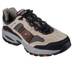 Get even more sporty comfort out of Skechers Vigor 2.0 - Trait. This lace-up athletic style features a trubuck leather, synthetic and mesh fabric upper with cushioned Memory Foam insole. | Skechers Men's Vigor 2.0 - Trait Sneaker Hiking Training, Skechers Memory Foam, Training Sneakers, Best Shoes For Men, Skechers Women, School Shoes, Athletic Sneakers, Athletic Fashion, Sketchers Sneakers