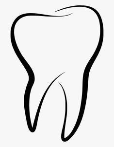 a black and white drawing of a tooth