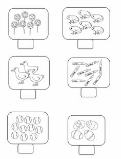 four square pictures with different things to draw on them, including eggs and flowers in the middle