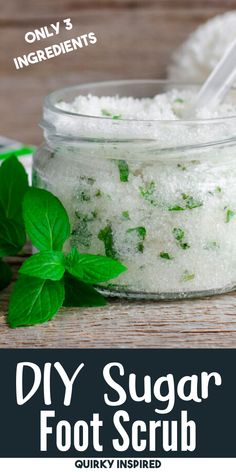 Sugar Scrub Diy Peppermint, Foot Scrub Recipe, Homemade Foot Scrub, Peppermint Foot Scrub, Peppermint Sugar Scrub, Peppermint Sugar Scrubs, Peppermint Sugar