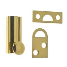 brass plated door handles and knobs with an oval hole in the middle, on a white background