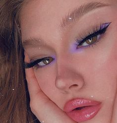 Pink Makeup Looks, Make Up Designs, Makeup Looks For Green Eyes, Cute Eye Makeup, Swag Makeup, Purple Makeup, Beauty Make-up