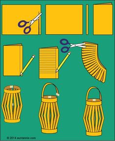 an image of paper crafting with scissors and baskets