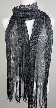 This versatile shimmery shiny shawl with fringe can be used to dress up an outfit for a special evening, a wedding or as a neck scarf in spring. Effortlessly give a dress a new look by simply adding this shawl. Perfect as bridesmaid gifts or wedding favours, the perfect gift for any occasion. This is not a very large shawl. There is metallic thread woven in the shawl that gives shining shimmery look.  Measures 20"Wx 75" The colours are very close however not exact. I tried to to capture the colo Mesh Scarf, Festival Scarves, Rave Girl, Beach Sarong, Coverup Beach, Rave Festival, Neck Scarf, Metallic Thread, Neck Scarves