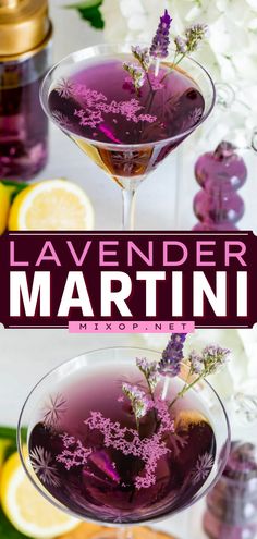 A summer cocktail recipe with gin! Along with a touch of lemon, this Lavender Martini is such a beautiful and refreshing cocktail. Plus, it's a fun alcoholic drink to serve at a party! Save this spring drink idea! Best Martini Recipes, Lavender Drink, Lavender Martini, Easy Party Drinks, Martini Recipes Vodka, Cocktails To Make At Home, Fun Party Drinks, Lavender Cocktail, Fun Drinks Alcohol