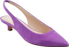 Low Heel Dress Shoes, Purple Suede, Kitten Heel Pumps, Medium Purple, Marc Fisher, Slingback Pump, Kitten Heel, Leather Pumps, Low Heels