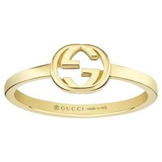 Gucci Interlocking G Ring Made in Italy Material 18K Yellow Gold Ring Size 4.75 Ring Weight 1.5gr band width 1.5mm Gender Women Condition New, never worn Gold Gucci Ring, Lagos Ring, Gucci Ring, G Ring, Woman In Gold, Gucci Rings, Contemporary Engagement Rings, Smoky Quartz Ring, Wedding Ring Sizes