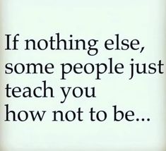 a quote that says if nothing else, some people just teach you how not to be